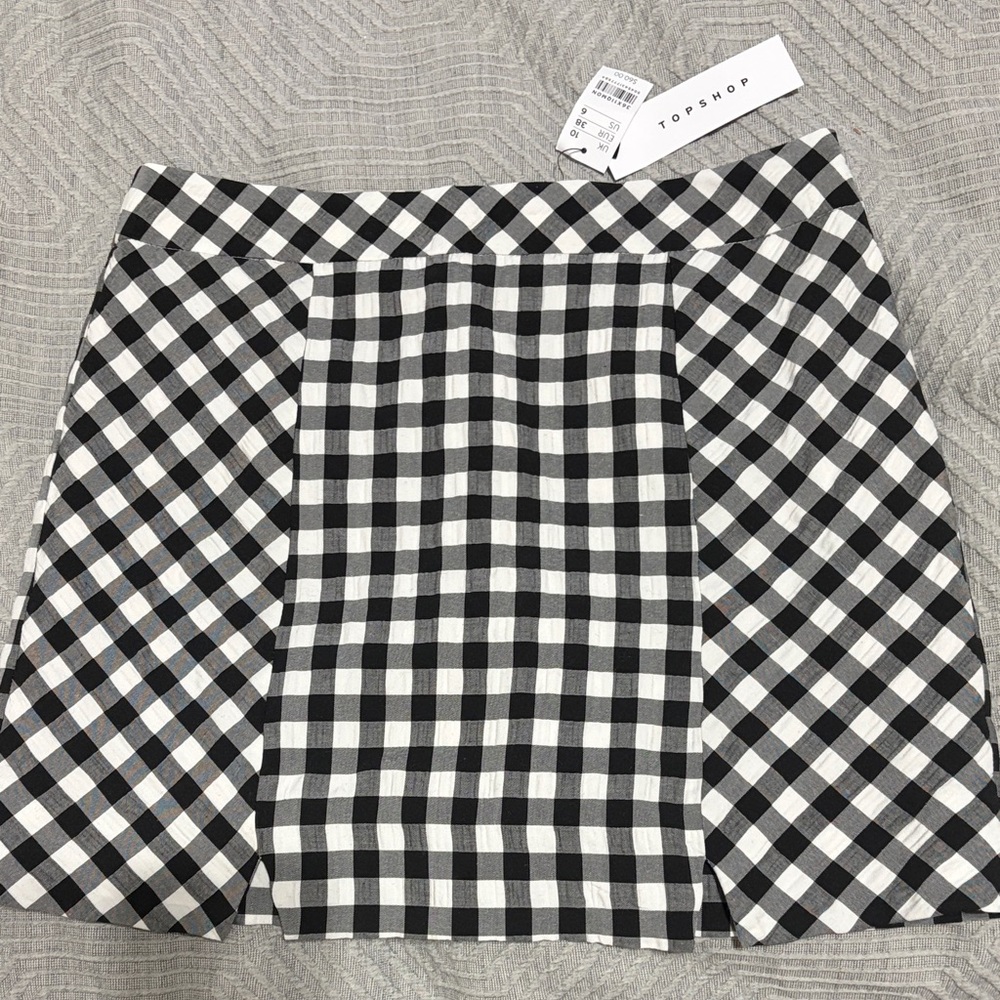 TopShop NWT Gingham Mini Skirt Size 6